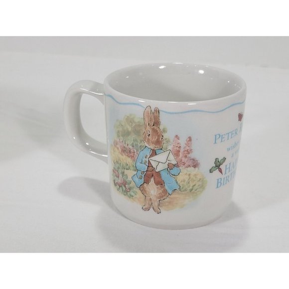 Royal Doulton Bunnykins Bone China Ltd Bowl with Peter Rabbit Cup Birthday Set - Picture 5 of 12